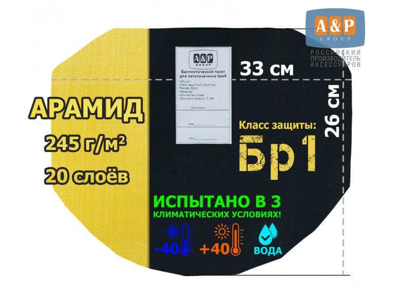 Баллистический пакет для пятиточечника "Краб". Арамид (кевлар). Класс защитной структуры Бр 1.
