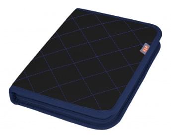 Папка для сервисной книжки и автодокументов "Практик". Формат А5. Искусственная кожа. Цвет: черный с синей прострочкой "Ромб".